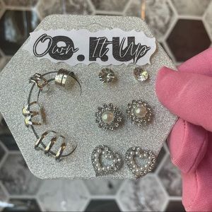 SILVER/ PEARL Ear Accessories SET